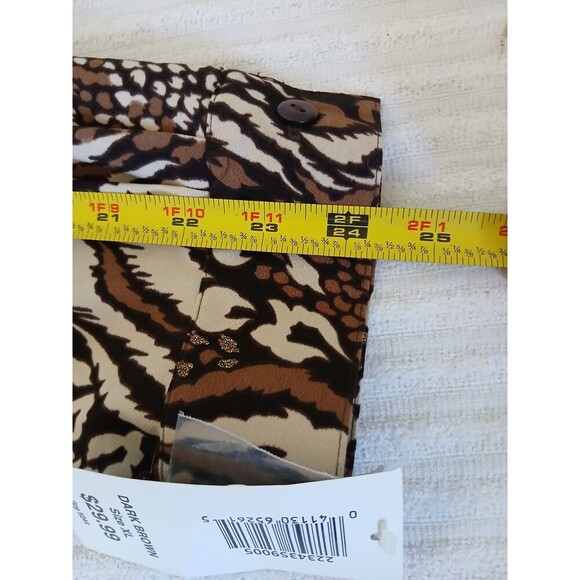 BonWorth Womens XL Button Up Blouse Long Sleeve Brown Black Animal Print Classic - Picture 14 of 15